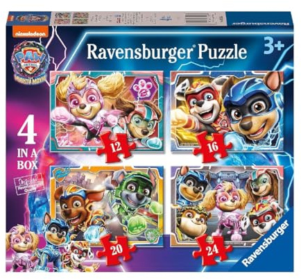 Ravensburger Puzzle: Paw Patrol, Paw Patrol, Puzzle ab 3 Jahren, Kinderpuzzle 3 Jahre, Kinderpuzzle, Ravensburger Puzzle, Geschenk für Kinder 3 Jahre, Jigsaw, 4 Puzzles in 1
