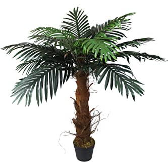 Künstliche Palme 100 cm wie echt Kunstpalme Kunstpflanze im Topf künstliche Pflanze Real-Touch Dekoration
