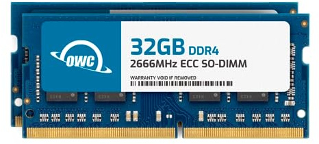 OWC Kit di memoria RAM da 64 GB compatibile con QNAP TS-h973AX TVS-H474-PT-8G | 64GB (2x32GB) PC4-21300 DDR4 2666MHz ECC Unbuff 2Rx8 CL19 260-pin SODIMM, compatibile anche con TVS-H874-I5-32G TVS-HX74 ZFS
