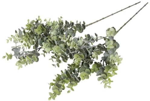 Botanic-Haus künstlicher Eukalyptuszweig (künstlicher Deko Zweig), Höhe ca. 68 cm, Farbe: grün-hellgrün (2 Stück)