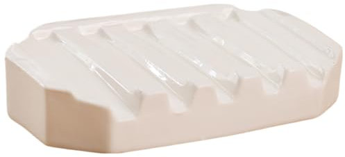 Pilika Ceramic Soap Dish with Drainage Automatic Self Draining for Bathroom Washbasin Soap Holder,White