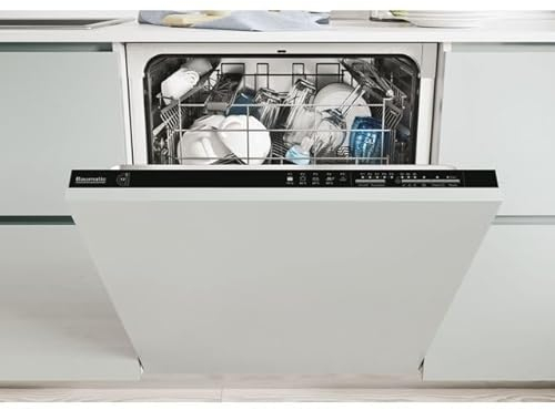 Baumatic BI3E53E0B-80 Integrated Standard Dishwasher - White Control Panel - E Rated