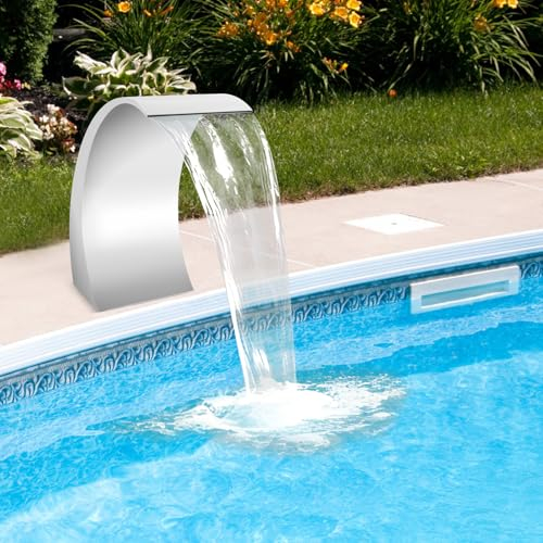 Douche cascade piscine cascade piscine fontaine design incurvé en acier inoxydable piscine piscine piscine douche cascade piscine piscine douche cascade bassin décoration fontaine fontaine débit