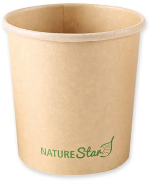 FRANZ MENSCH 500 Stück NATUREStar Suppenbecher Minestrone | Kraftpapier/PE, FSC®-Mix, V: 200ml, braun, Ø: 9,5cm, H: 6,1cm, Karton, Suppenbecher, Pappbecher, Suppentassen