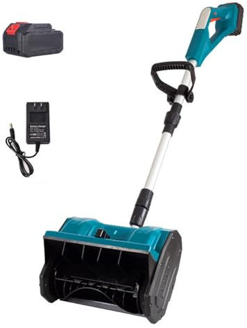 Pala quitanieves inalámbrica, quitanieves eléctrica plegable con dirección ajustable y poste telescópico, quitanieves con batería de litio para caminos escolares, entradas de vehículos,1Battery