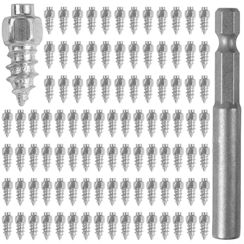 200 Stück Anti-Rutsch-Reifenschrauben, 4 x 12 mm, Schneekettennieten, Motorrad-Spikes, Schneeketten, Reifenbolzen, kleine Schraube, Schneeketten, Reifenspikes, Zierleiste für Motorrad, Auto, LKW