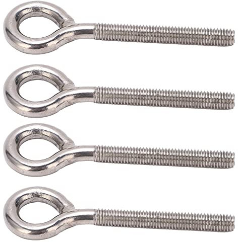 Bulloni per gli Occhi, Bulloni per gli Occhi della Spalla 10pcs Sollevatura Bulloni per gli Occhi 304 in Acciaio Inossidabile Argento M6x73 Ganci Viti per Alimentare per Noci per