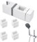 Shower Holder,Shower Head Holder,360° Angle Adjustable Square Shower Holder Bracket Shower Head Holders,with 4 Sizes Slip-On Lift Rod Mounts for Any Rail Rectangular Shower Rails