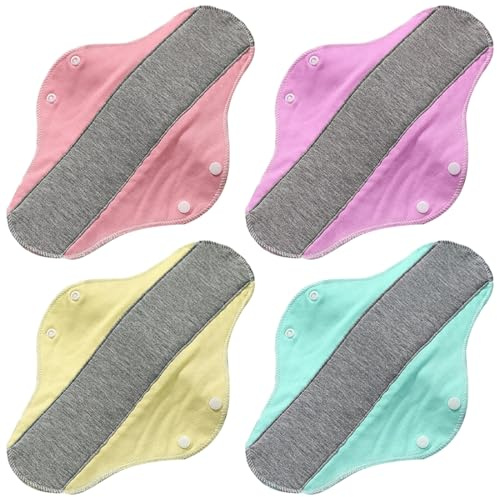 JAWUZ Lot de 4 protege slip lavable réutilisables en coton, en graphène, pour les règles et la prévention des fuites urinaires