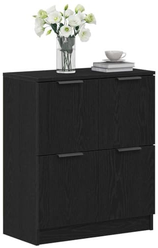 vidaXL Buffet Chêne Noir 60 x 30 x 70 cm Bois d'ingénierie