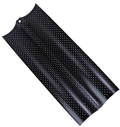 CHICAMPERA Baguette-backblech Aus Robustem Material Mit Schlitzen Antihaftbeschichtet Wellenform Für Brotstangen Geeignet Für Französisches Baguette Backen Zuhause Und Bäckerei Schwarz s