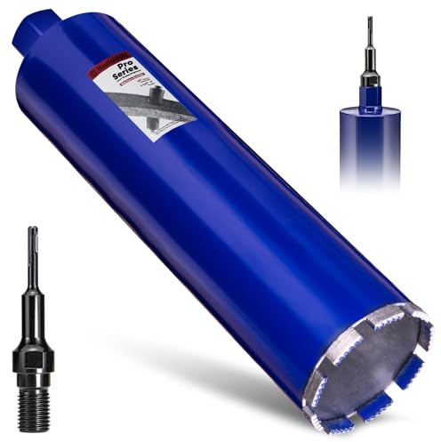 DaduoRi 4 Concrete Core Drill Bit with SDS Plus Adapter (1-1/4-7 Thread) - 14 Cutting Depth & Upgraded Welded Teeth Core Bits for Concrete with Rebar, Brick, Masonry,Stucco,Mortar,Wet Coring