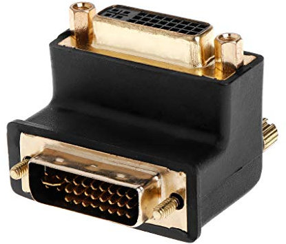 Hattba Adaptateur DVI 24+5 D DVI-I à angle droit à 90 degrés vers femelle