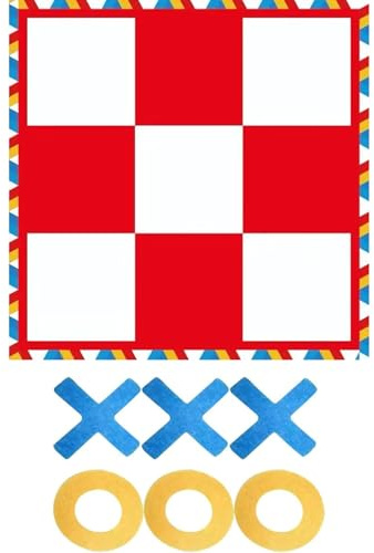 Tic Tac Toe Game Outdoor, 47 x 47 Zoll tragbarer Riese Tic Tac Toe, lustige Outdoor -Spiele für Kinder, Familie