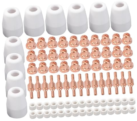 Sewroro 85 Stück Verbrauchsmaterial Plasmaspitzen 31 Für Cut-40d Cut-40 Ct312ct416 Plasmaschneider Hitzebeständig Passend Für Luftplasmaschneidbrenner Super160 Mehr
