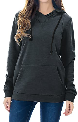 Smallshow sjuksköterska hoodies fleece graviditet sweatshirt för amning Deep Grey S