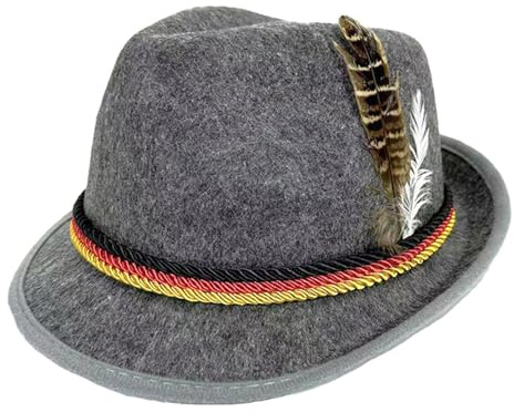 Generisch Oktoberfest Hut Herren, Trachtenhut, Schützenhut, Oktoberfest Festival Hut, Herren Accessoires (Dunkelgrau)