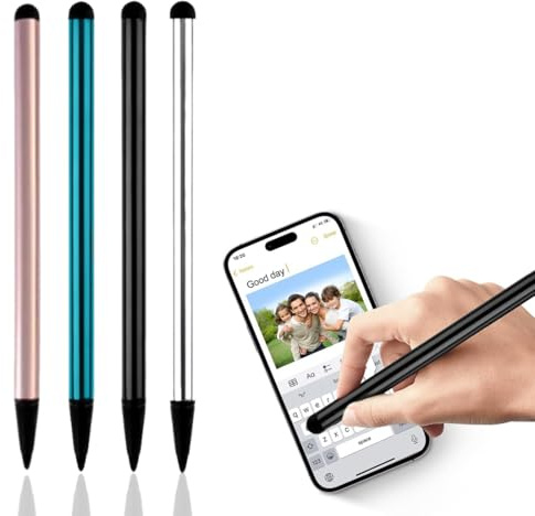 WeddHuis Stylets Universels Capacitifs, Pack de 4 Pièces, Haute Précision avec Pointe Fine, pour Téléphone Portable, Compatible （4 couleurs）