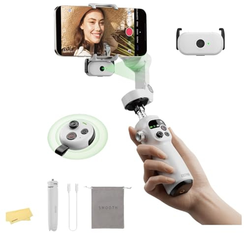 Zhiyun Smooth Q5 Ultra Combo Gimbal Stabilizer for iPhone with AI Auto Tracking Built-in Extension Rod, Fill Light, for Vlog Tiktok
