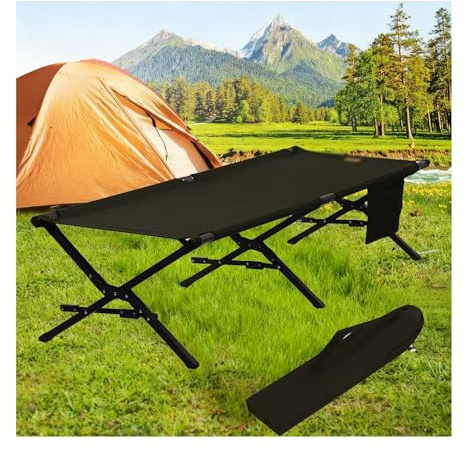 HUFIREHU Feldbett Klappbar Campingbett Karpfenliege Feldbett Mit Matratze Klappbare Matratze Wandklappbett Gartenliege Wetterfest Geeignet FüR BüRoarbeit Und Nickerchen(Dark Green)