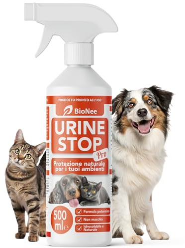 Bionee Urine Stop PRO Disabituante Vegetale Potenziato con Agrumi ed Equiseto, Pronto all’Uso per Ridurre la Marcatura Urinaria di Cani e Gatti – Interni ed Esterni – 500 ml
