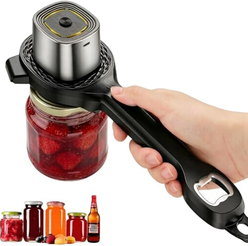 Veiliss Electric Jar Opener, Bottle Opener, Smoothly Electric Adjustable Design, Comfortable Easy-Grip Handle, Multifunctional for Seniors & Weak Hands & Kids, Gift for Mother