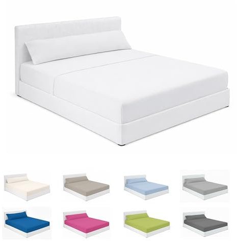 SABANALIA Sábanas Hostelería Hotel Cama 150x190 4 Piezas Algodón Poliéster