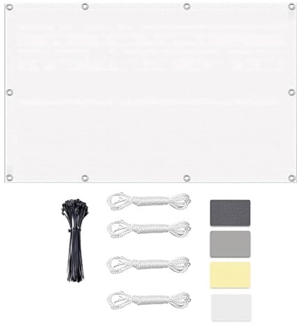 Telo Ombreggiante con occhielli 4x7m Tenda da Sole Impermeabile,Tenda ombreggiante, protezione UV 95%, per Esterni Pergola Piante Da Patio Serra Auto Piscina - Bianco