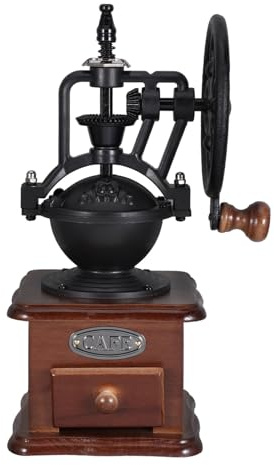 WATIIFUFU Molinillo de Café Manual de Madera Manivela, Fácil de Transportar, Base de Madera Cajón, Adecuado para Cocina y Viajes