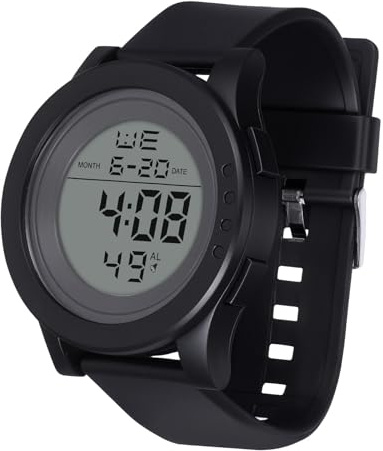 HOUDERCO Reloj Digital LED para Hombre Deportivo Negro Pantalla Grande, Resistente al Agua, Funciones de Doble Hora y Cuenta Regresiva para Natación y Buceo