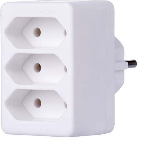 EMOS Mehrfachsteckdose weiß, Steckdosenadapter mit 3X Eurobuchsen, erhöhter Berührungsschutz