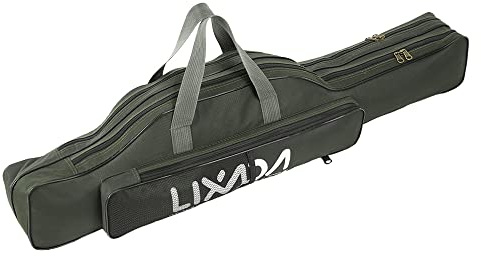 Lixada Fishing Rod Case, Portable Folding Fishing Rod Case Fishing Pole Reel Storage Bag Fishing Gears Organizer