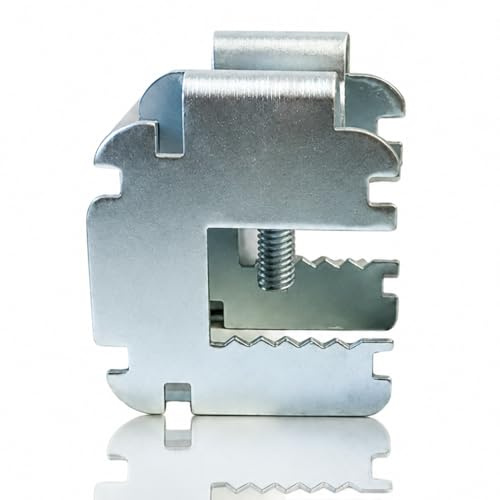 Fixlin Morsetto in Acciaio Regolabile con Triplo Attacco per Blocca Profili 50/27 su Tubi e Putrelle Metalliche