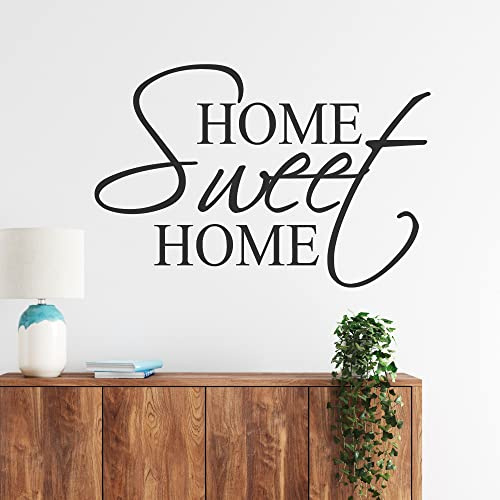 GRAZDesign Wandtattoo Wohnzimmer Sprüche Home sweet home - Wandaufkleber Familie - 75x50cm / 070 schwarz