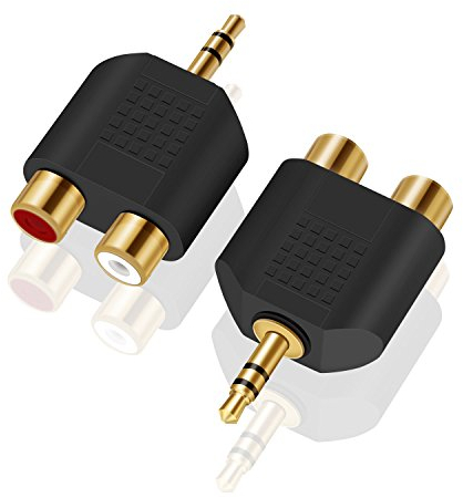 ANDTOBO 2 Pezzi Adattatore Splitter da 3,5 mm to RCA, 3,5 mm Maschio Stereo A Doppio RCA Femmina Adattatore Breakout Audio