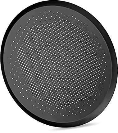 Beasea Pizzablech 40,6 cm, perforiertes Pizzablech mit Löchern für Ofen, schwarz, robuste Aluminiumlegierung, runde Pizza-Crisper-Pfanne, Pizza-Backblech, Backgeschirr für Zuhause, Restaurant, Küche