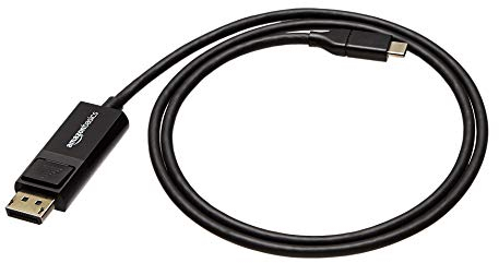 Amazon Basics Bi-Directional USB-C to DisplayPort Cable, 0.9 m, Black