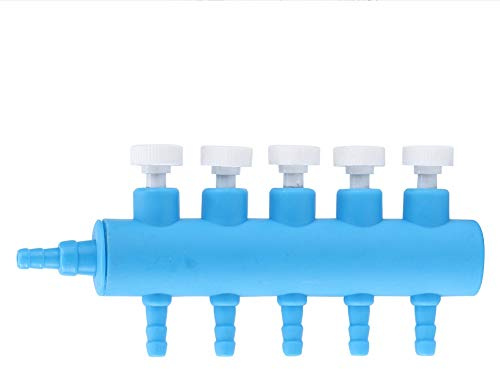 Aquarium Luftverteiler 5 Wege Air Flow Splitter Pump Zubehör für Aquarium Fish Tank Sauerstoffverteiler mit Kunststoff Luftpumpe