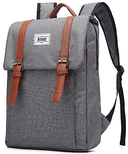 HASAGEI Sac à Dos, Sac a Dos Scolaires Multi-fonction Rétro Peut être Placé PC Portable 15,6 Pouces, Sac à Dos à Rabat pour Hommes et Femmes Adapté aux Adolescents, L'école, Travail, Voyages Loisir