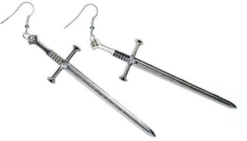 Miniblings Schwert Ohrringe silbern versilbert | Ohrschmuck aus eigener Fertigung in Berlin, mit Ritter und Schwerter