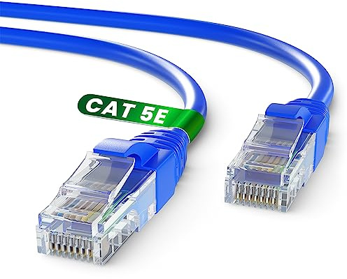 Mr. Tronic Blue Cat 5E Ethernet Cable 10m, High Speed LAN Ethernet Network Cable with RJ45 Ends Connectors, 10m Cat5E Internet 1 Gbps, ADSL AWG24 Patch, UTP CCA (10 Meters, Blue)