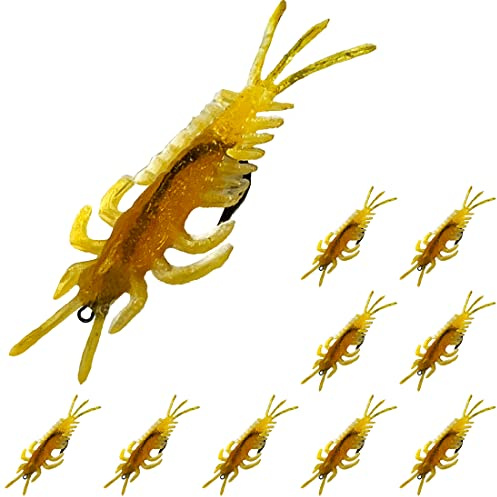 DELONG LURES - Soft Plastic Fishing Lure,Mayfly Nymph Lures for Freshwater Saltwater Scented Mayflies for Peacock Bass Largemouth Bass Smallmouth Bass Crappie Panfish and Trout (Mayfly 10 Pack)