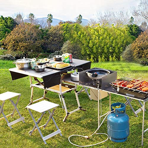 Table Barbecue Portable Pliante avec Dessus Principal 37'' Installation Rapide Aluminium Station Préparation Des Aliments Cuisine Mobile Extérieure pour Pique-nique Camping-car ( Color : Package 4 )