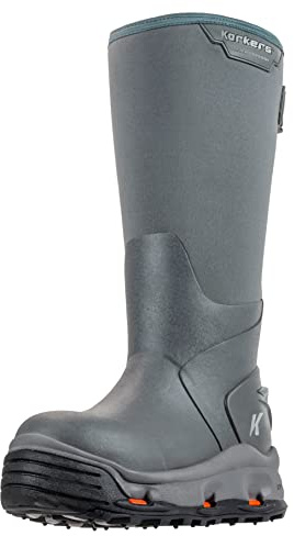 Korkers Women's Neo Arctic Rubber Boots - Inuslated and Waterproof for the Extreme Cold - Includes Interchangeable All Terrain Sole - Size 6/Gray