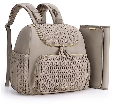 mommore Diaper Bag Small Diaper Backpack Stylish Baby Backpacks Travel Mini Maternity Bags with Insulated Pockets, Changing Pad, Stroller Straps