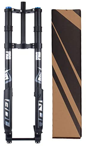 ZECHAO Mountainbike Fahrradgabel,15mm*150mm Steckachse Aluminiumlegierung Anschlag 160mm Scheibenbremse Doppelte Schulter Umgekehrte Gabel Fahrrad Federgabel (Color : Black, Size : 27.5inch)