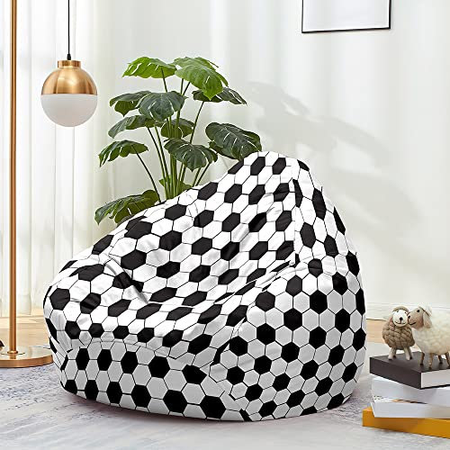 Mateju Sitzsack, Gemütlich Sitzsack Kinder, Sitzsack Erwachsene oder als Gaming Bean Bag(Ungepolstert), 3D-Weltfußball Stern Blume Garten Relaxo Sitzsack Geeignet für Lnnen Oder Außen (XL,Rhombus)