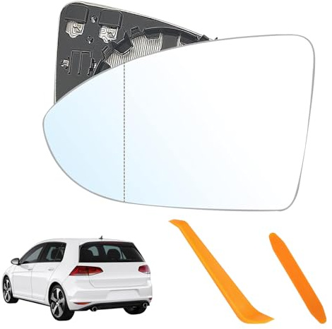 Spiegelglas Ersatz für Golf 7 OEM:V-W (5G0857521/2) Fahrerseite Links | Ersatzspiegelglas Beheizbar Konvex Außenspiegel Asphärisch Außenspiegel Verstellbar Rückspiegelglas ABS-Seitenspiegelglas