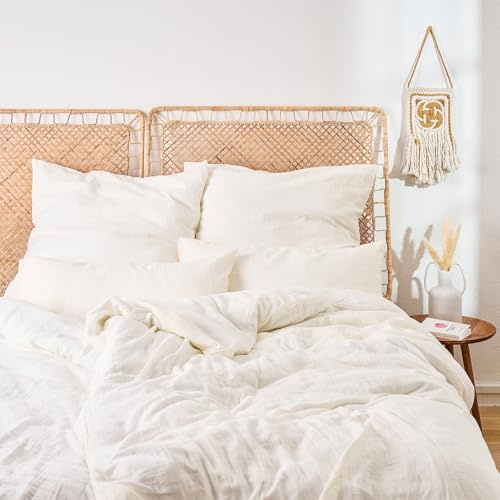 Blumtal Biancheria da Letto 135x200 cm 2 Pezzi - OEKO-TEX Certificata Biancheria in Cotone 135x200-2x Copripiumini 135x200 + 2x Federe 80x80 - Biancheria Estiva Beige
