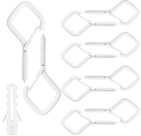 Gancio Soffitto,Ganci Da Muro,Occhielli A Vite,Ganci Da Soffitto,Gancio Muro,Ganci A Vite,Gancio Da Soffitto,Gancio Lampadario,Viti Con Occhielli A Vite,Gancio Per Avvitare,Gancetti,Bianco 10 Pezzi